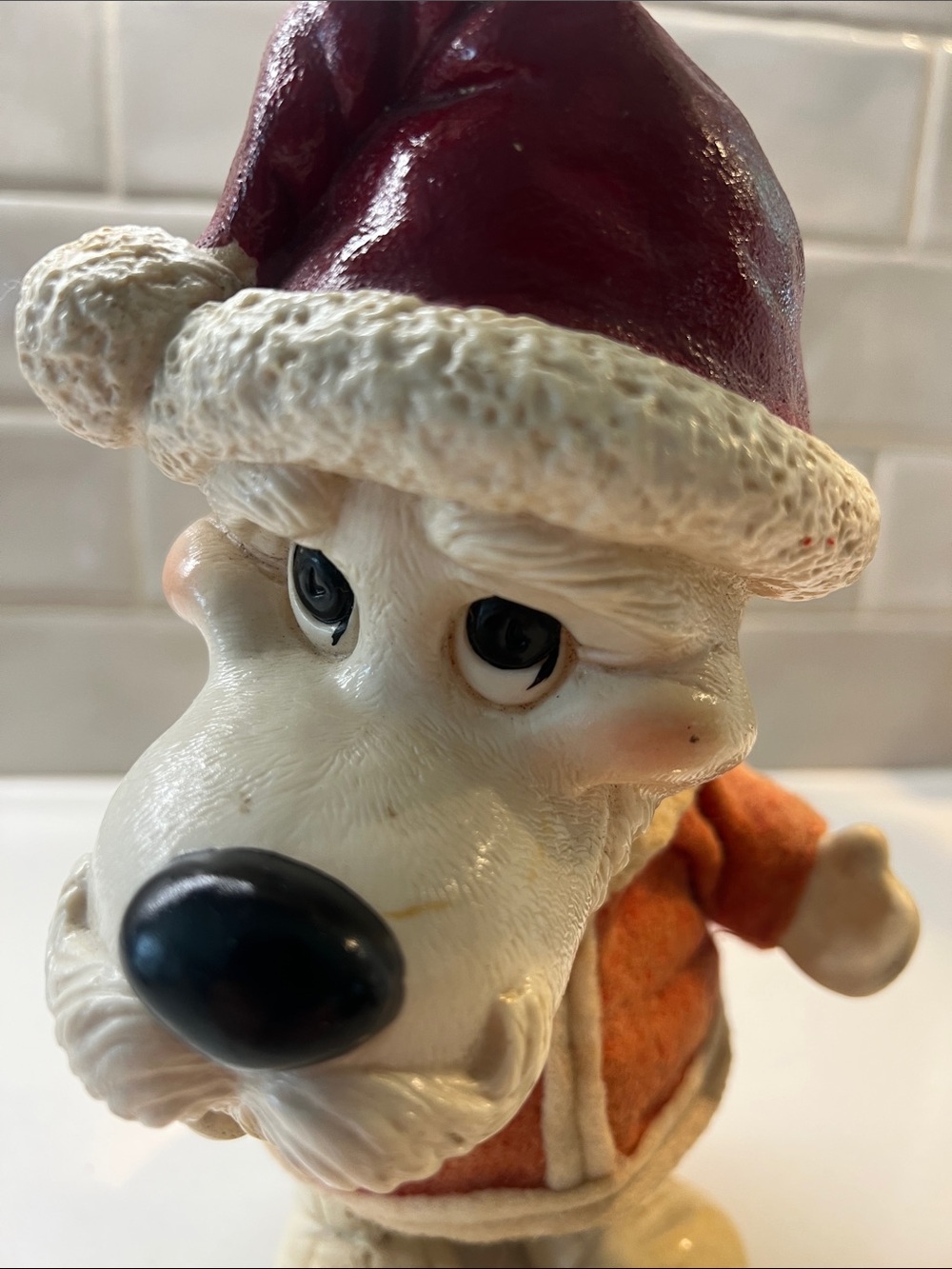 Dog VINTAGE '77 CREATIVE MFG Santa Troll Bank 9" - Picture 8 of 9